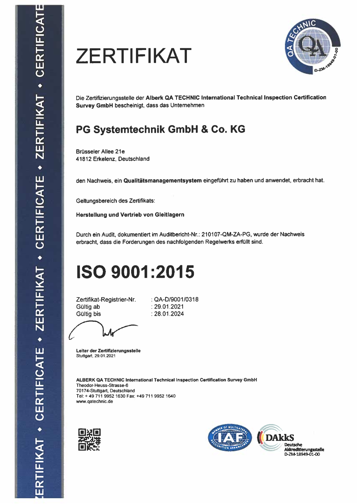 Qualitätsgrundsätze | PG Systemtechnik GmbH